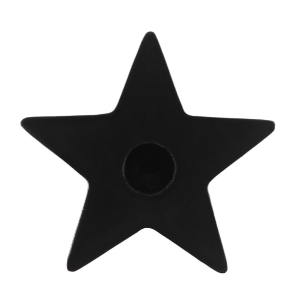 Candle Holder Black Star Design